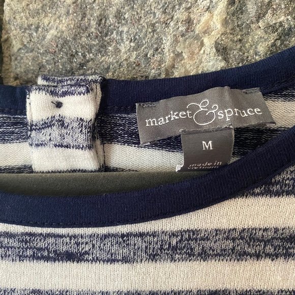 MARKET AND SPRUCE STRIPED DRESS - NAVY & WHITE SIZE MED; NWOT - Picture 3 of 8